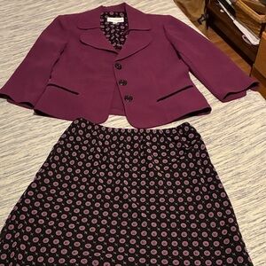 Studio I Plum Blazer  with Black Detailed skirt